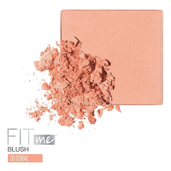 Maybelline Fit Me Blush, Lightweight, Smooth, Blendable, Long-lasting All-Day Face Enhancing Makeup Color, Coral, 1 Count-BrightBean Baby