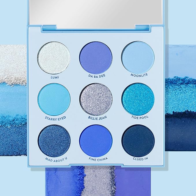 ColourPop Blue Moon Shadow Palette - Monochromatic Blue Shadow Palette with Matte, Metallic and Duochrome Finishes - High-Pigment Eye Makeup with a Long-Wearing Formula (0.3 oz)-BrightBean Baby