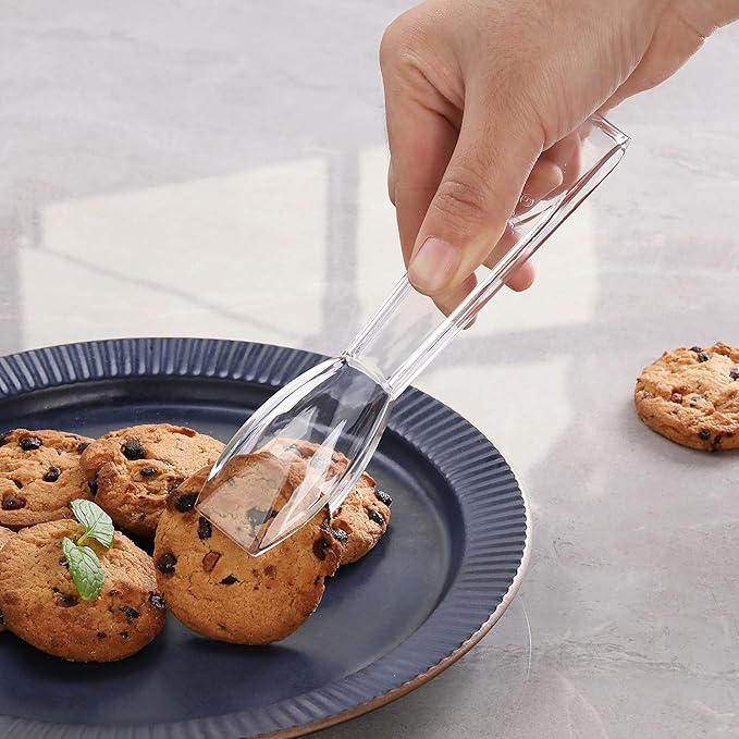 New Star Foodservice 35582 High Heat Plastic, Straight Edge Utility Tong, 6", Clear, Set of 12