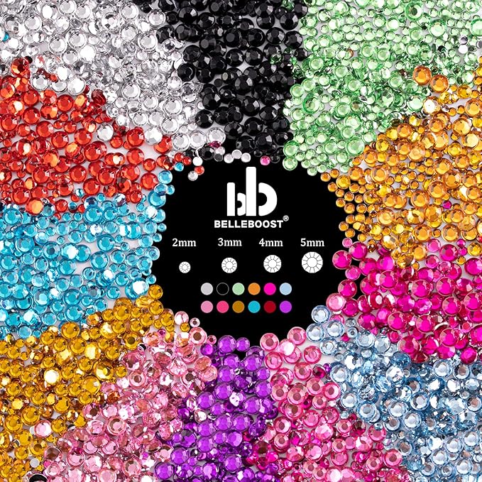 Flat Back Rhinestone Kits Colorful Rhinestones+Crystal AB Gems With Picker Pencil And Tweezer For Home DIY And Professional Nail Art-BrightBean Baby
