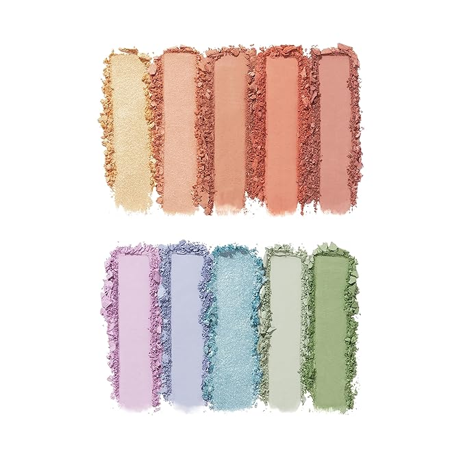 e.l.f. Perfect 10 Eyeshadow Palette, Ten Ultra-Pigmented Bright & Colorful Shades, Blendable Formula, Vegan & Cruelty-Free, So Bright Now-BrightBean Baby