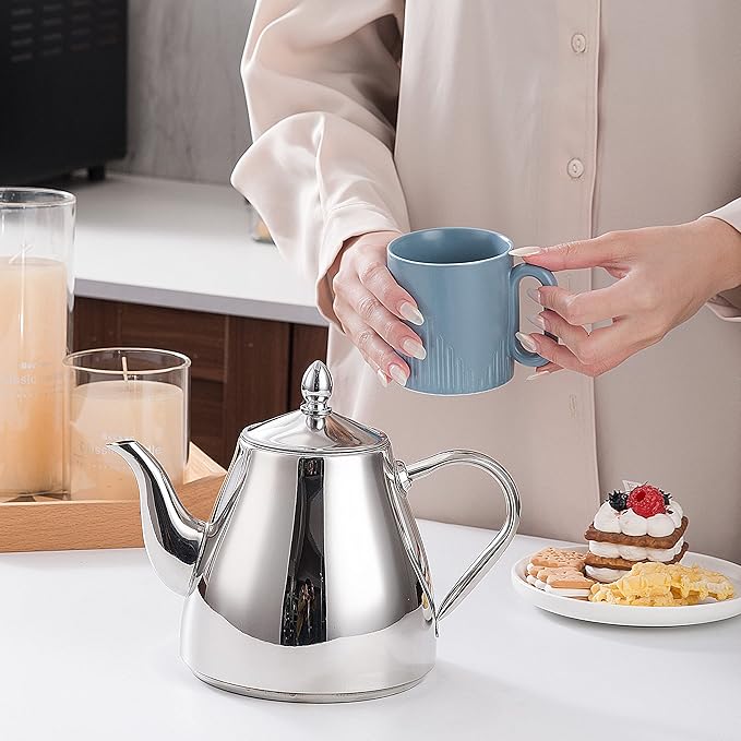 SANQIAHOME Stainless Steel Teapot with Infuser 2000ml