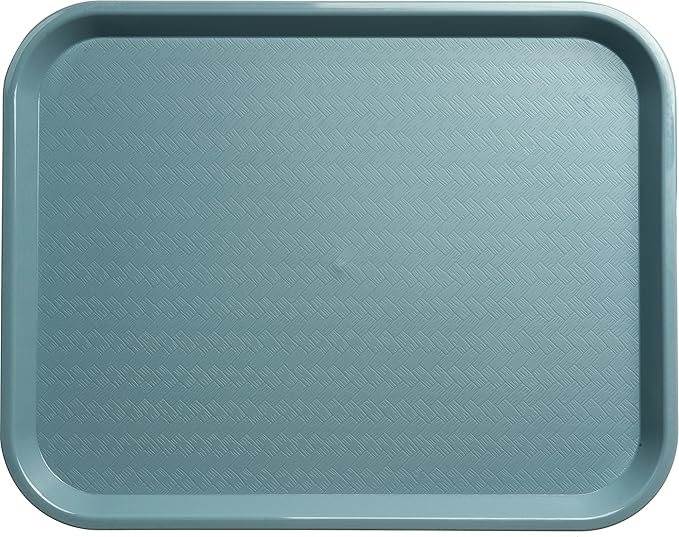 Carlisle FoodService Products Cafe Plastic Fast Food Tray, 14" x 18", Slate, (Pack of 12)