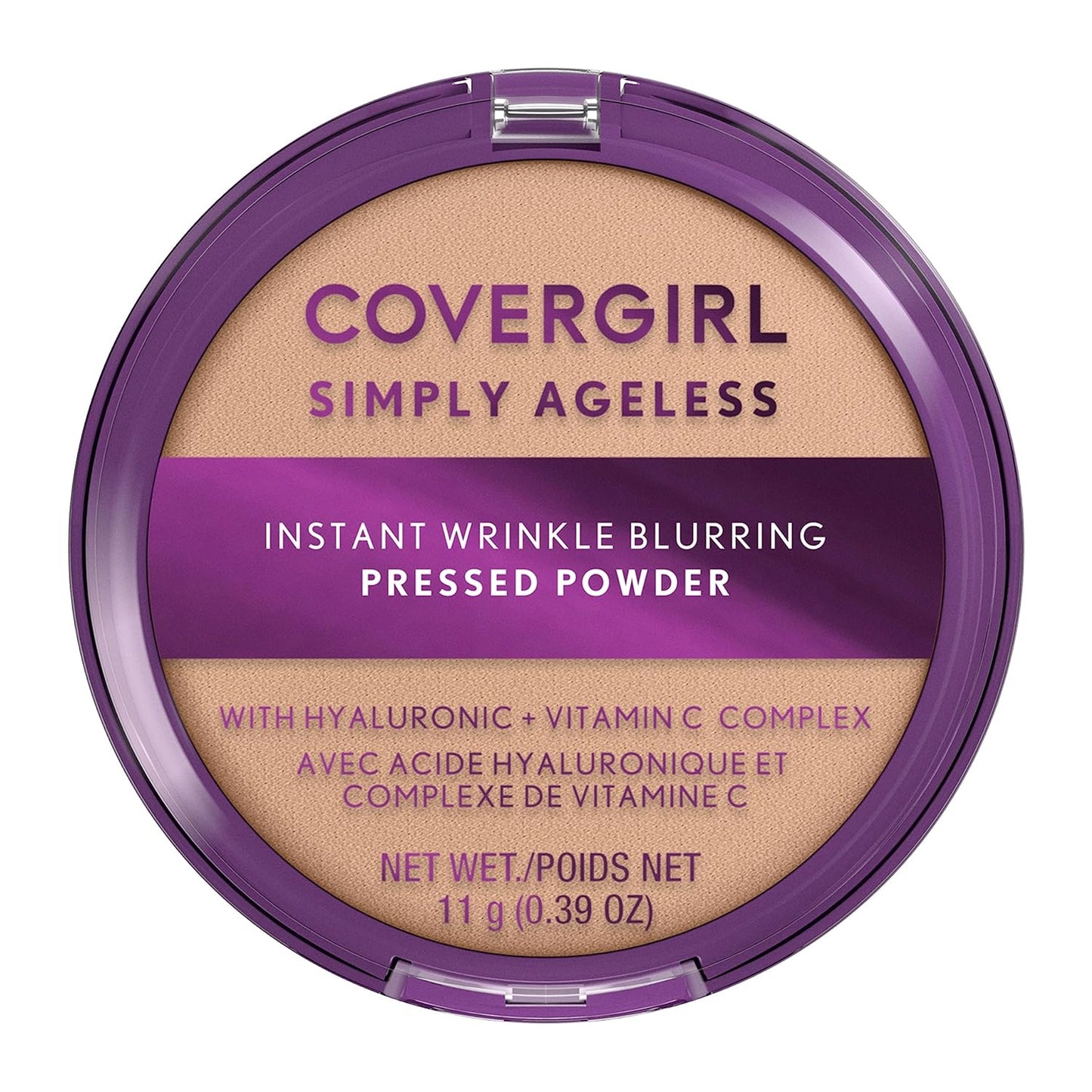 COVERGIRL Simply Ageless Instant Wrinkle-Defying Foundation Creamy Natural 0.44 Fl Oz & Instant Wrinkle Blurring Pressed Powder Classic Ivory 0.39 Oz-BrightBean Baby