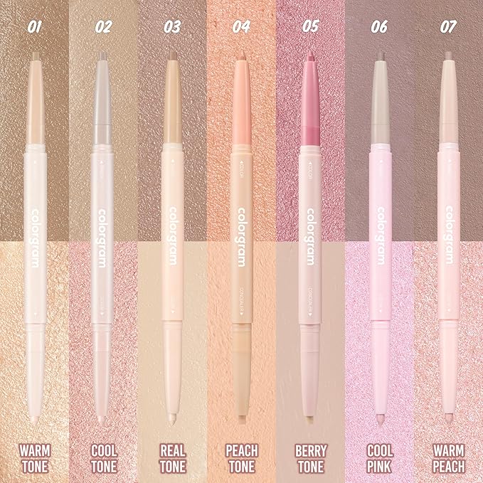 COLORGRAM Under Eye Highlighter Stick 06 Cool Pink | Silky-Smooth Long-Lasting Highlighter & Contouring Stick for Smudge-Proof, Shining Daily Makeup | K-Beauty Face Highlighters & Luminizers-BrightBean Baby