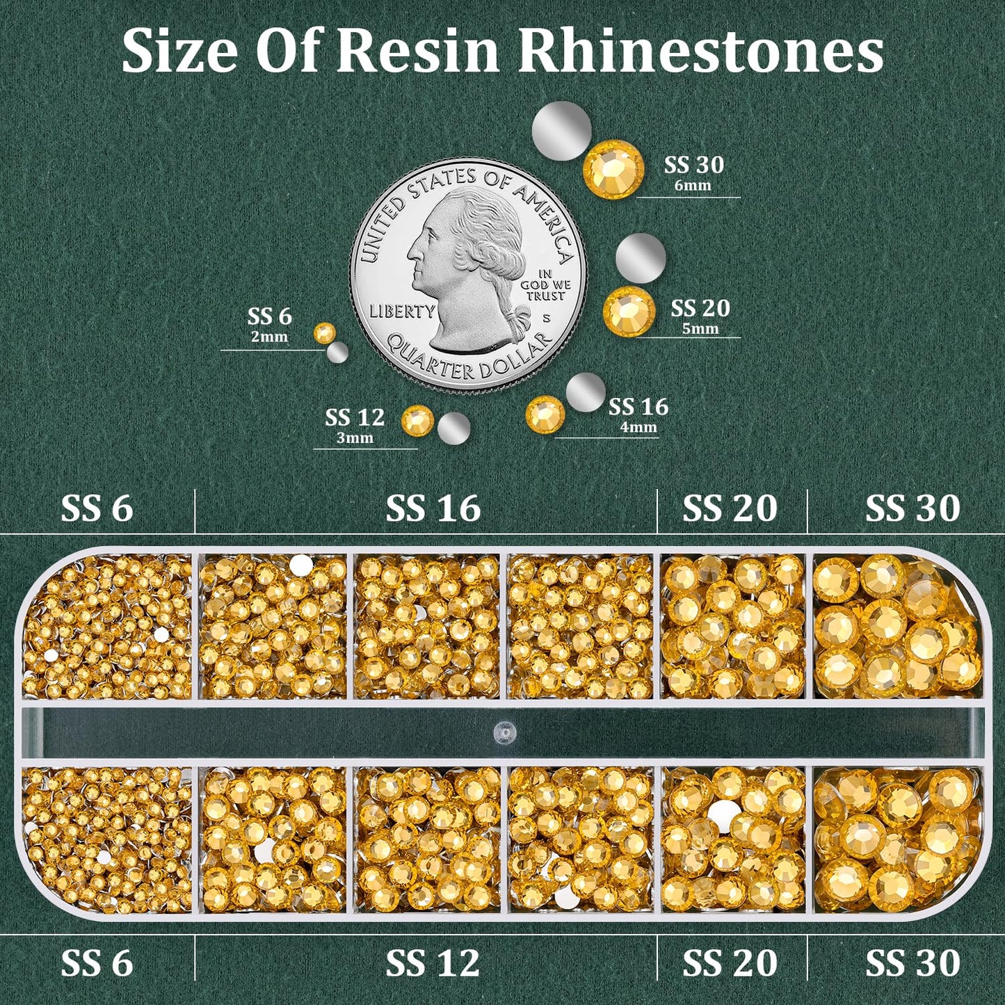 Resin Rhinestones for Crafting with B7000 Jewelry Glue, 1 Box Golden Yellow Flatback Crystals with 3Pcs 10ml Glue for Bedazzling Crafts DIY Nail Art Makeup, Gems for Clothing Shoes-BrightBean Baby