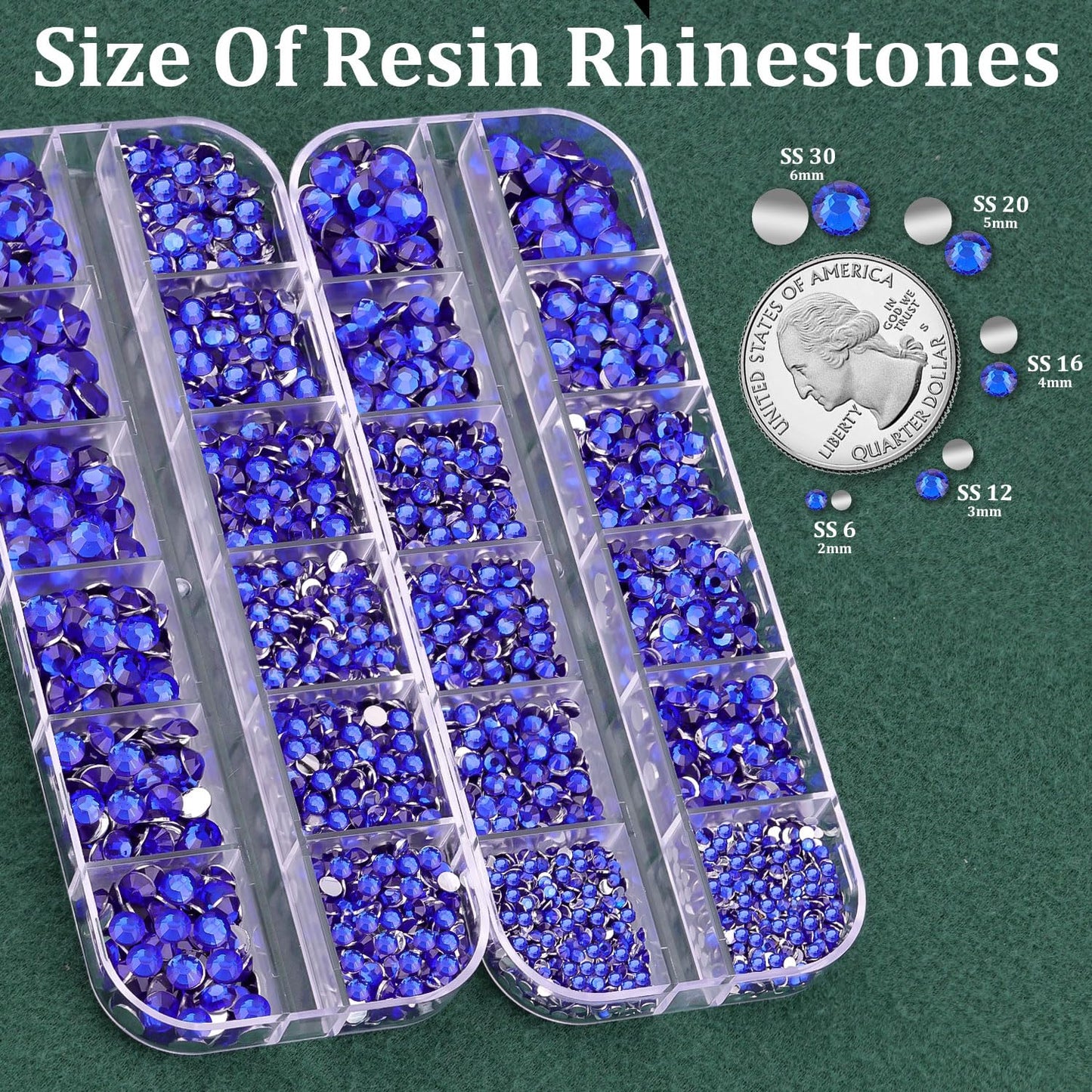 Resin Rhinestones for Crafting with B7000 Jewelry Glue, 2 Boxes Blue Rhinestones Flatback Crystals with 3Pcs 10ml Glue for Bedazzling Crafts DIY Nail Art Makeup, Gems for Clothing Shoes-BrightBean Baby