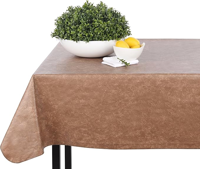 Yourtablecloth Heavy Duty Vinyl Rectangle or Square Tablecloth – 6 Gauge Heavy Duty Tablecloth – Flannel Backed – Wipeable Tablecloth with Vivid Colors & Many Sizes 52 x 52 Ruby Red