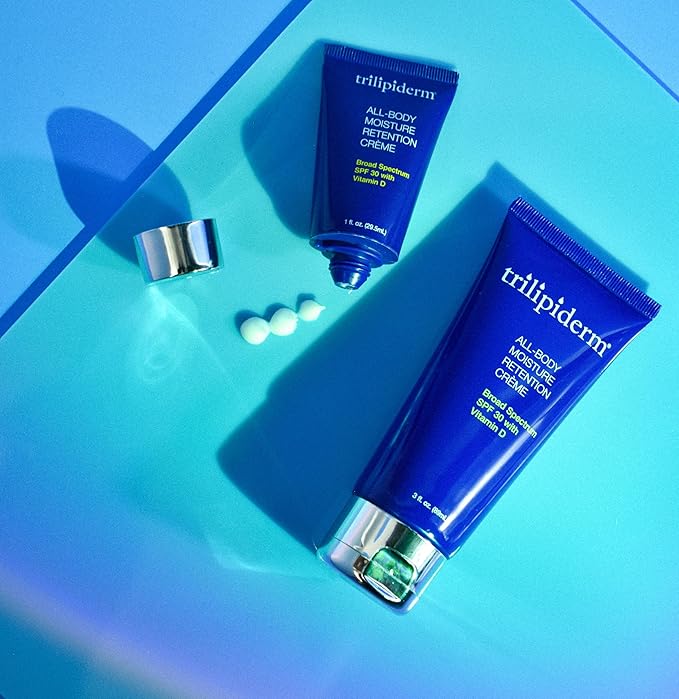 Trilipiderm All-Body Moisture Retention Crème with SPF 30, Vitamin D - 3oz Travel Size Sunscreen-BrightBean Baby