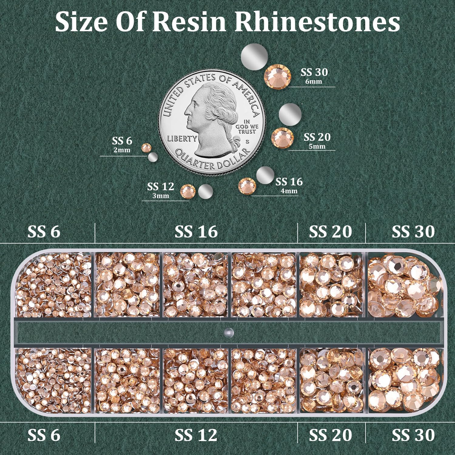 Resin Rhinestones for Crafting with B7000 Jewelry Glue, 1 Box Champagne Flatback Crystals with 3Pcs 10ml Glue for Bedazzling Crafts DIY Nail Art Makeup，Non Hotfix Gems for Clothing Shoes-BrightBean Baby