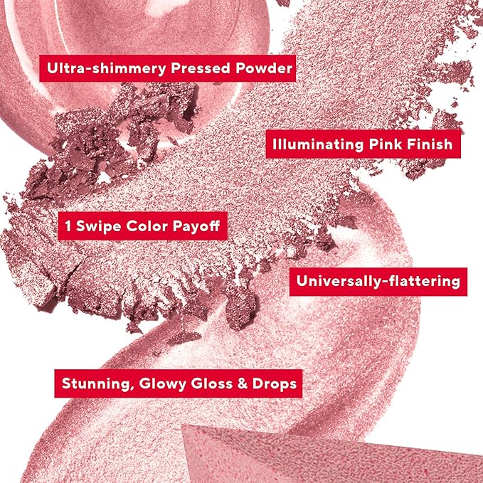 Mirabella 4-Piece Makeup Set for Women & Girls, Illuminizing Holiday Gift Set - Make-Up Set Includes Lip Gloss, Glow Drops, Powder Highlight & Blender Sponge - Talc-Free & Paraben Free Cosmetic Set-BrightBean Baby