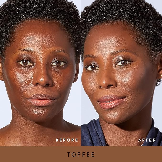 LAURA GELLER NEW YORK Baked Balance-n-Brighten Foundation with Kabuki Brush Makeup Set, Toffee-BrightBean Baby