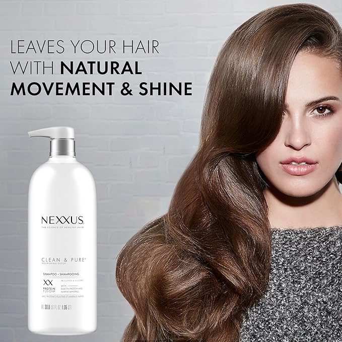 Nexxus Clean and Pure Clarifying Shampoo, With ProteinFusion, Nourished Hair Care Silicone, Dye And Paraben Free 33.8 oz-BrightBean Baby