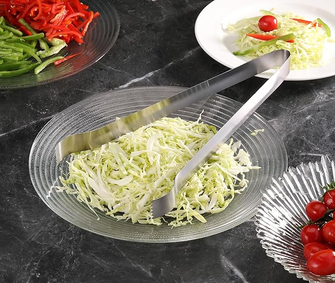 New Star Foodservice 42283 Restaurant-Grade Pom Tong, Stainless Steel, 12 inch, Set of 6, Silver