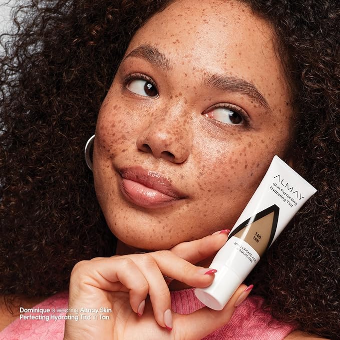 Almay Hydrating Liquid Foundation Tint, Lightweight with Light Coverage, Naturally Dewy Finish, Hypoallergenic, Dermatologist TestedFragrance Free, 140 Tan, 0.94 fl oz.-BrightBean Baby