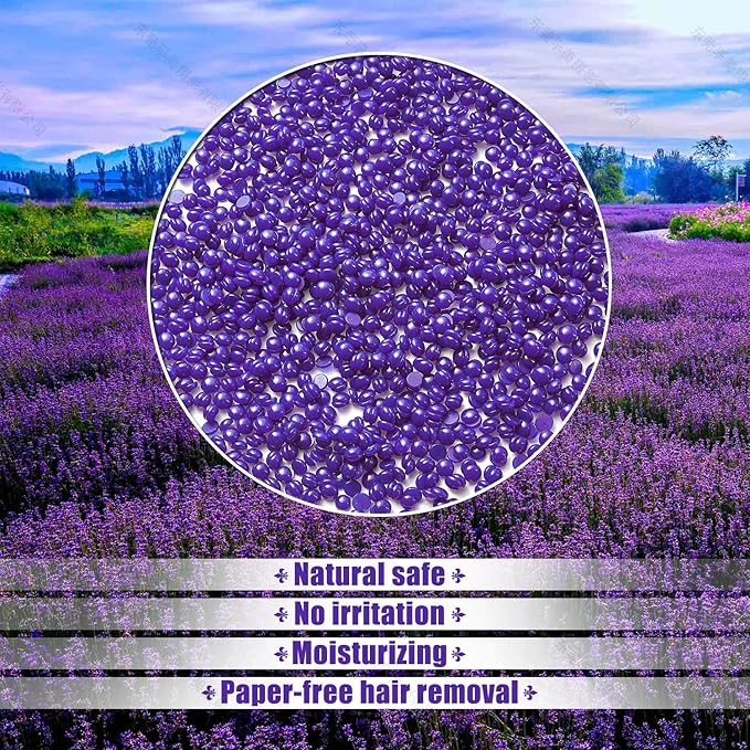 Hard Wax Beads for Hair Removal, Wax Beans for Sensitive Skin, 10 Oz/bag (Lavander), Ideal for Brazilian Waxing, Pearl Wax for Eyebrow, Bikini, Legs At Home-BrightBean Baby
