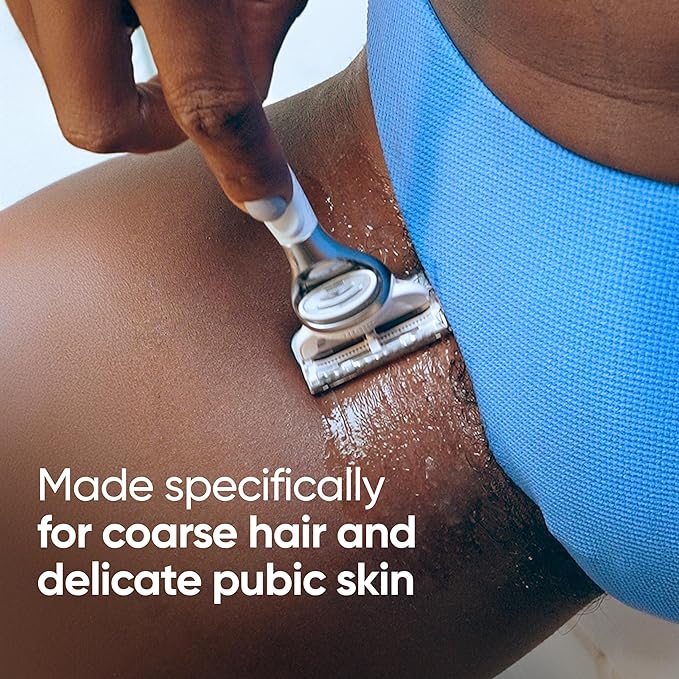 Gillette Venus for Pubic Hair and Skin Shaving Set, Women’s Razor, 1 Handle + 2 Blade Refills + 2-in-1 Cleanser-BrightBean Baby