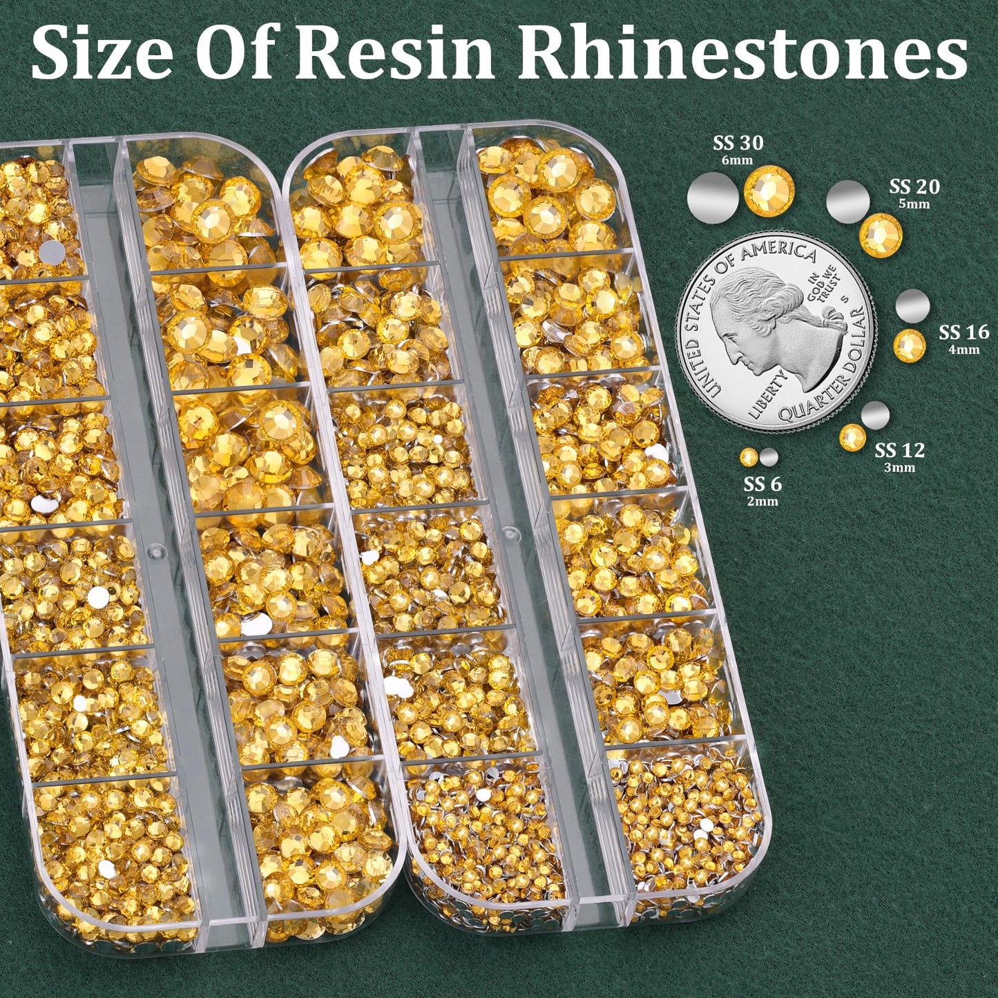 Resin Rhinestones for Crafting with B7000 Jewelry Glue, 2 Boxes Golden Yellow Flatback Crystals with 3Pcs 10ml Glue for Bedazzling Crafts DIY Nail Art Makeup, Gems for Clothing Shoes-BrightBean Baby