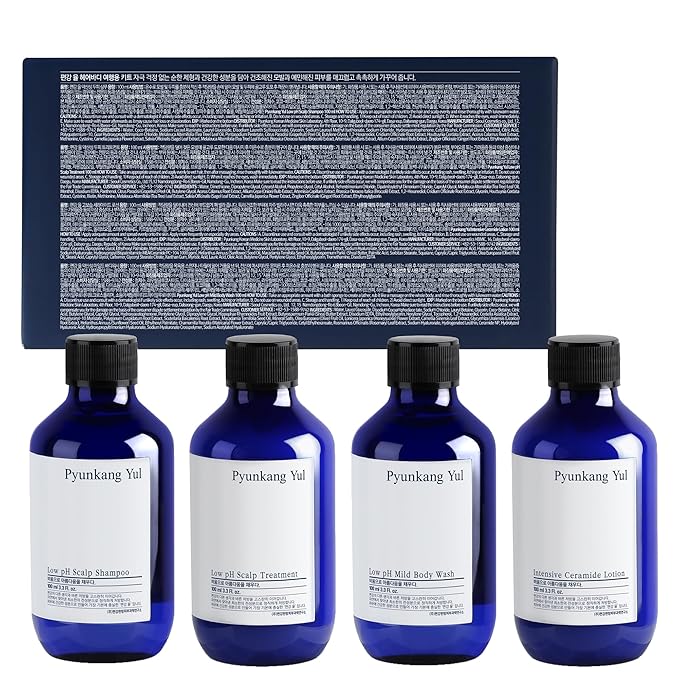 PYUNKANG YUL Hair&Body Travel Kit | Shampoo, Conditioner, Body Wash, Lotion, Spa Kit, 4 items | Low pH, Moisturizing, Soothing, Refreshing, Fragrance Free | Korean Skin Care | 3.38 Fl.Oz. x 4ea-BrightBean Baby