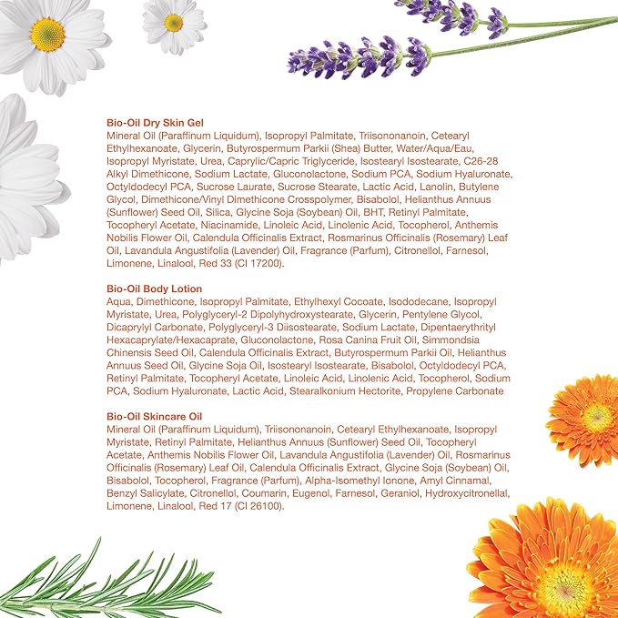 Bio-Oil Skincare Set, Trial Kit for Scars, Stretchmarks, and Dry Skin, 3 Pc Travel Size Kit Includes Skin Care Oil, Dry Skin Gel, and Body Lotion, use for Scars, Pregnancy Stretch Marks, and Dry Skin-BrightBean Baby