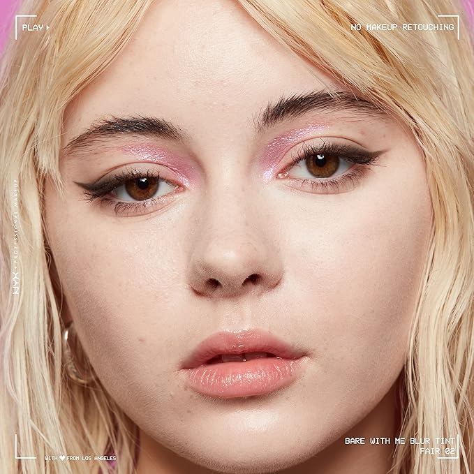 NYX PROFESSIONAL MAKEUP Bare With Me Blur Skin Tint Foundation Make Up with Matcha, Glycerin & Niacinamide - Fair-BrightBean Baby