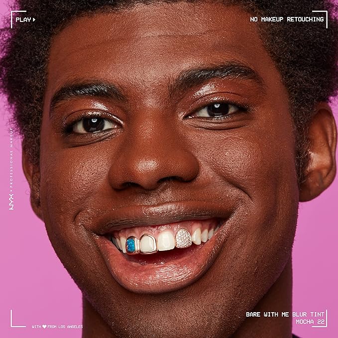 NYX PROFESSIONAL MAKEUP Bare With Me Blur Skin Tint Foundation Make Up with Matcha, Glycerin & Niacinamide - Mocha-BrightBean Baby