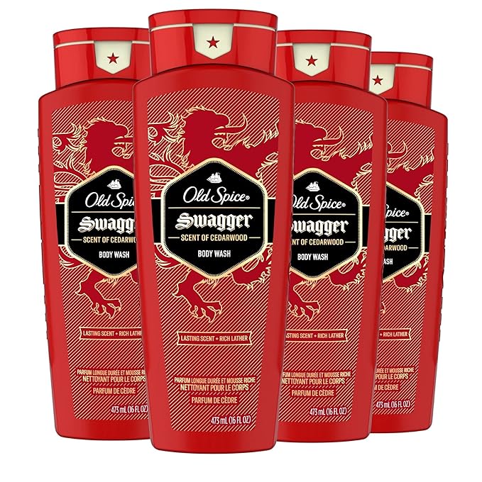 Old Spice Men's Body Wash Swagger Scent, 24/7 Shower Freshness, 16 Fl Oz (Pack of 4)-BrightBean Baby