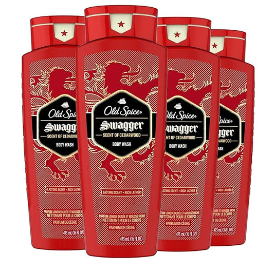 Old Spice Men's Body Wash Swagger Scent, 24/7 Shower Freshness, 16 Fl Oz (Pack of 4)-BrightBean Baby