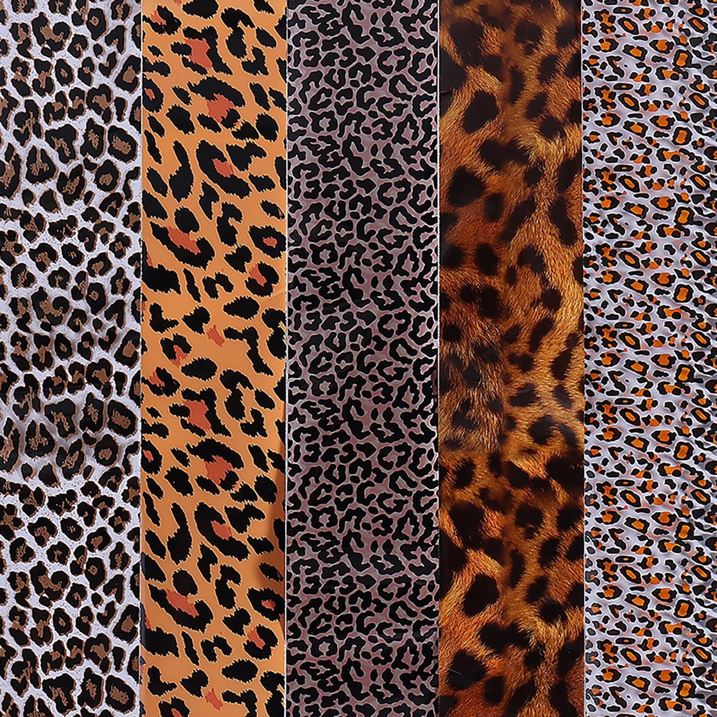 10 Rolls Leopard Print Nail Foil Transfer Stickers Autumn Winter Nails Decoration Self Adhesive Leopard Nail Foils Transfer Nail Art Animal Print Nails Supplies for Women DIY Manicure Accessories-BrightBean Baby