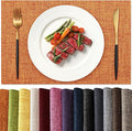 KXN Thanksgiving Placemats Set of 8, Dual-Layer Thickened Faux Linen Table Mats, Heat Resistant & Wrinkle-Free, Machine Washable Cloth Place Mats for Kitchen Dining Indoor Outdoor (Orange)