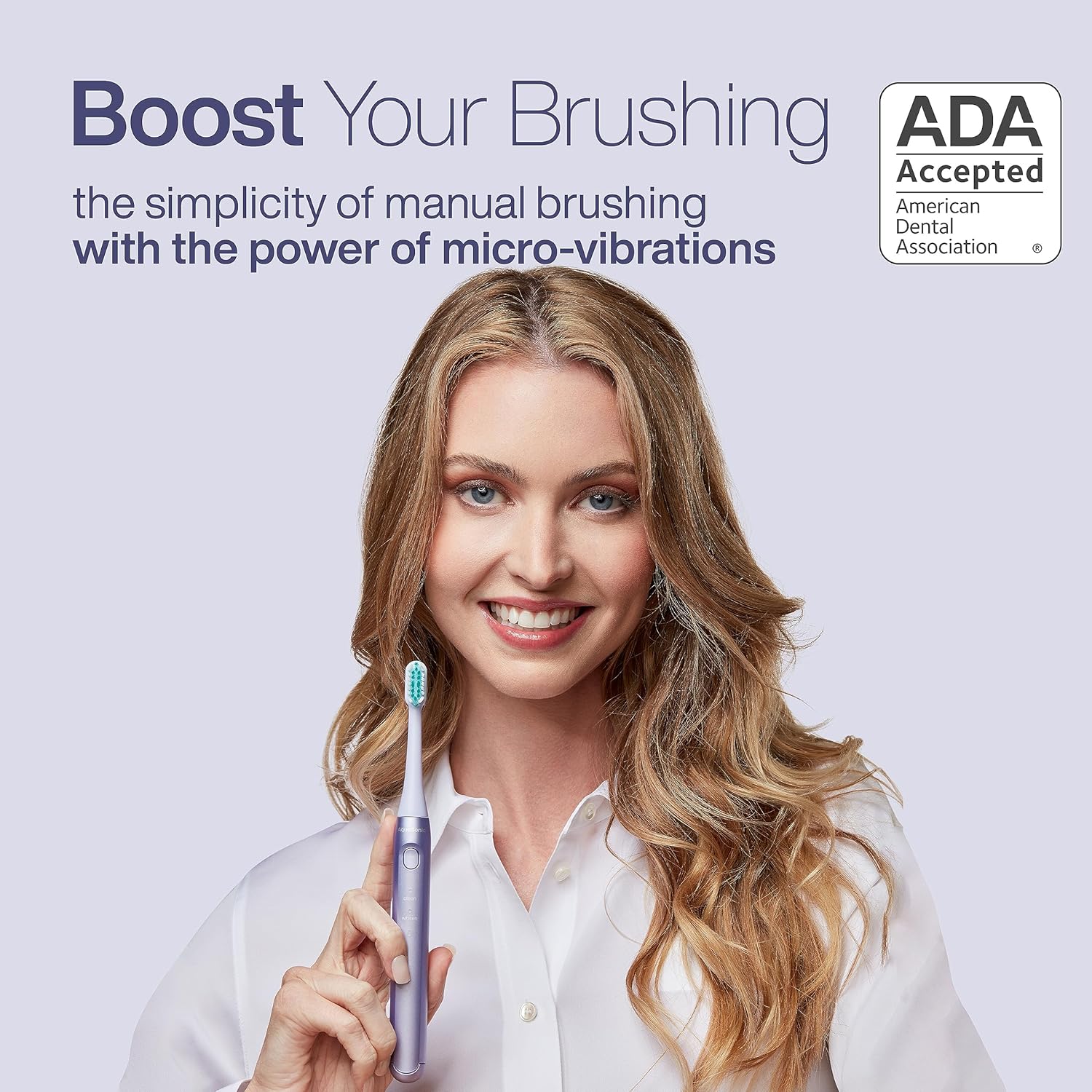 Aquasonic Icon ADA-Accepted Rechargeable Toothbrush | Magnetic Holder & Slim Travel Case | 2 Brushing Modes & Smart Timers | Gentle Micro-Vibrations (Lilac)-BrightBean Baby