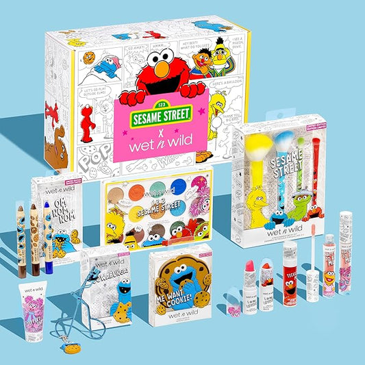 wet n wild Sesame Street Limited Edition PR Box - Makeup Set with Versatile Brushes, Vibrant Buildable & Blendable Palettes & Lip Glosses for Unique Looks, Cruelty-Free & Vegan-BrightBean Baby