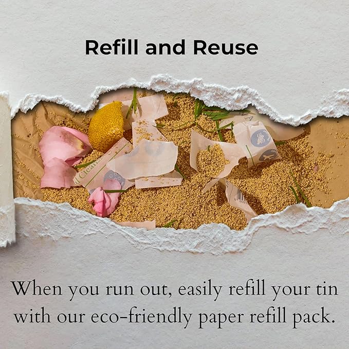 3-in-1 Solid Facial Cleanser, Exfoliator, and Wash-off Mask - Vegan, Cruelty-Free, Plastic-Free, Travel-Friendly, 1 Month Supply (60 Crushable Tablets) in Tin (Brightening Beans in Tin)-BrightBean Baby