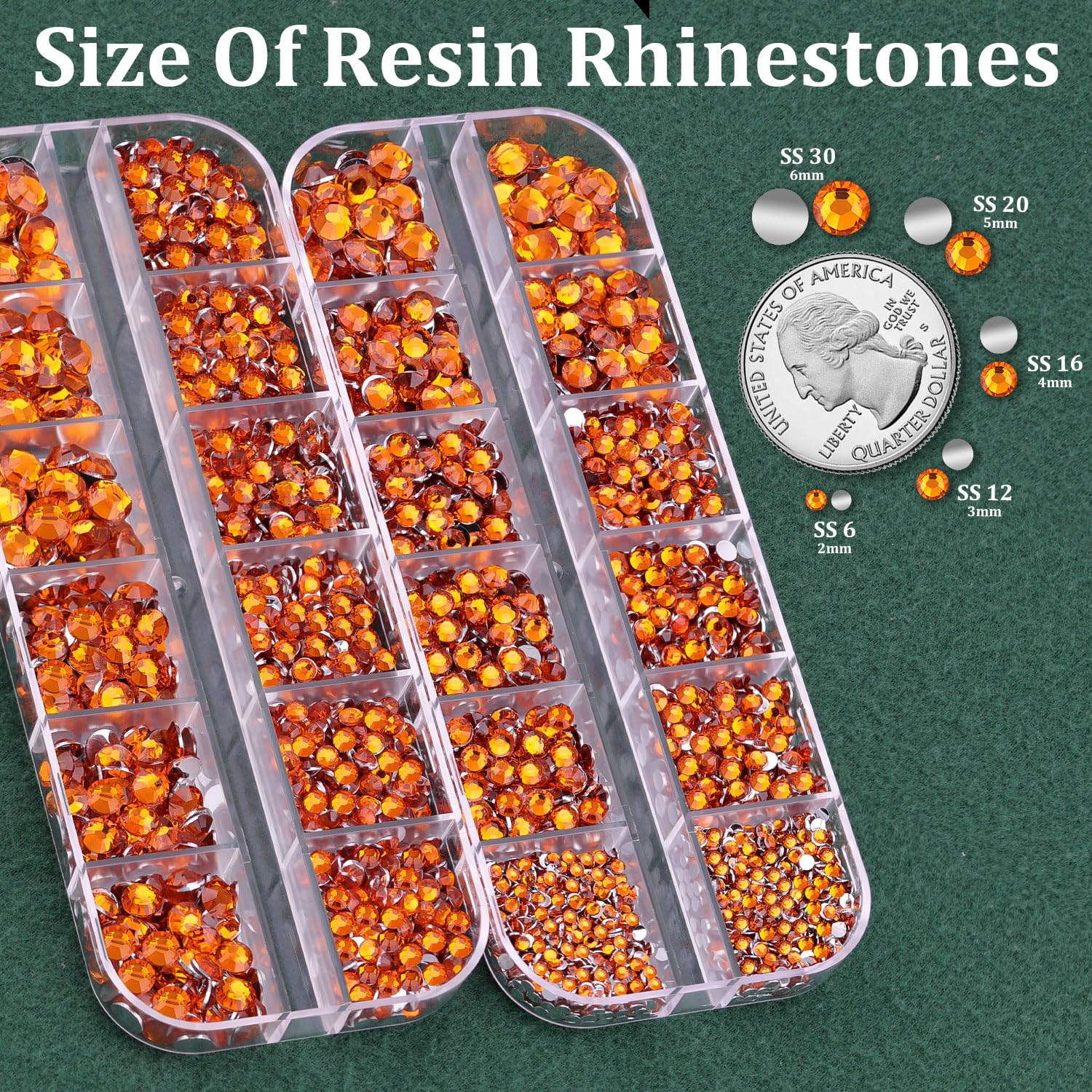 Resin Rhinestones for Crafting with B7000 Jewelry Glue, 2 Boxes Orange Flatback Crystals with 3Pcs 10ml Glue for Bedazzling Crafts DIY Nail Art Makeup，Non Hotfix Gems for Clothing Shoes-BrightBean Baby