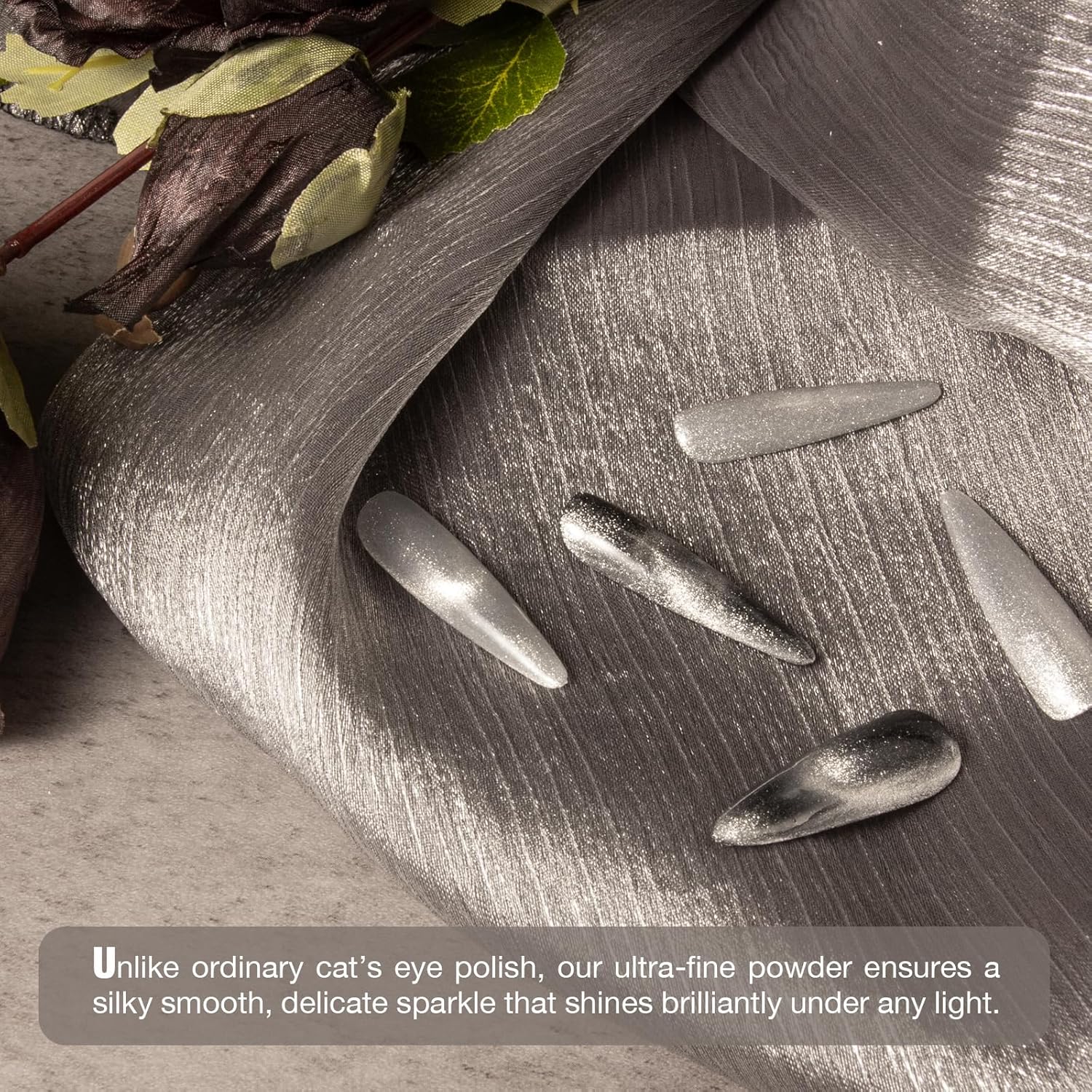 Cat Eye Gel Nail Polish with Magnet Stick, 15ml Magnetic Gel, Create Stunning Cat Eye Effects for DIY Manicures, Long-Lasting, Salon-Quality Finish, Silver Glow-BrightBean Baby