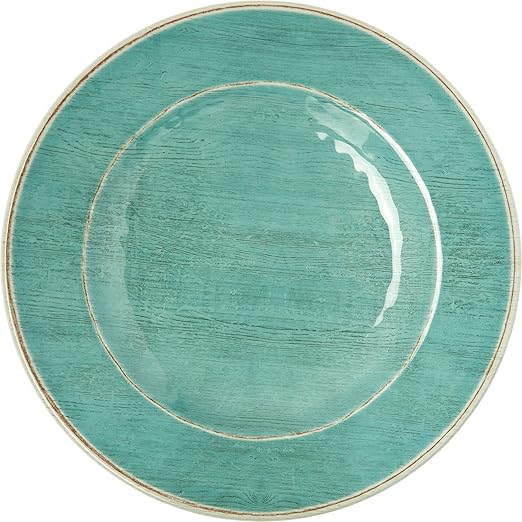 Carlisle FoodService Products Grove Reusable Plastic Plate Salad Plate with Rim for Home and Restaurant, Melamine, 9 Inches, Aqua
