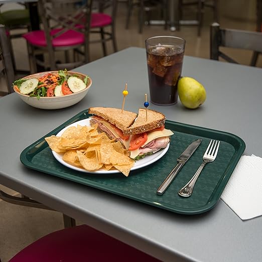 Carlisle FoodService Products CT121608 Café Standard Cafeteria / Fast Food Tray, 12" x 16", Forest Green
