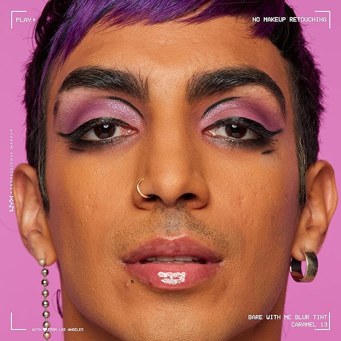 NYX PROFESSIONAL MAKEUP Bare With Me Blur Skin Tint Foundation Make Up with Matcha, Glycerin & Niacinamide - Caramel-BrightBean Baby