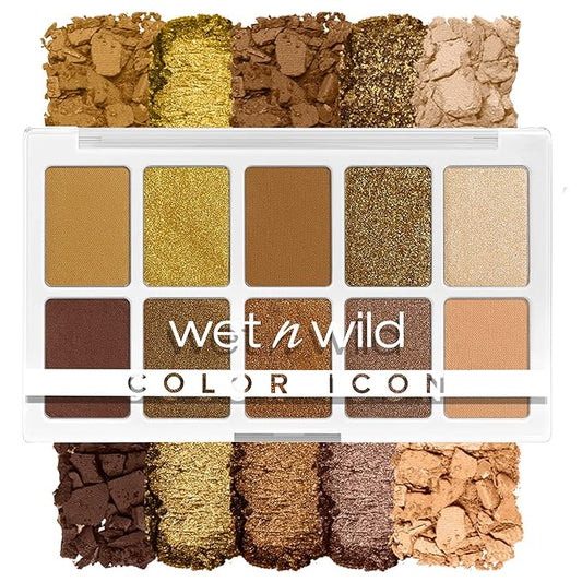 wet n wild Color Icon 10-Pan Eyeshadow Makeup Palette, Yellow Call Me Sunshine, Long Lasting, Shimmer, Metallic, Glittery, Matte, Rich Smooth Pigment, Cruelty Free-BrightBean Baby