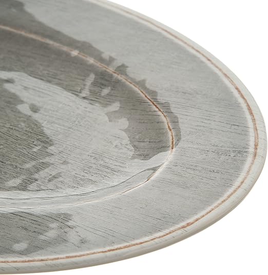 Carlisle FoodService Products Grove Resuable Plastic Oval Plate with Wide Rim for Home and Restaurant, Melamine, 12 x 8 Inches, Smoke