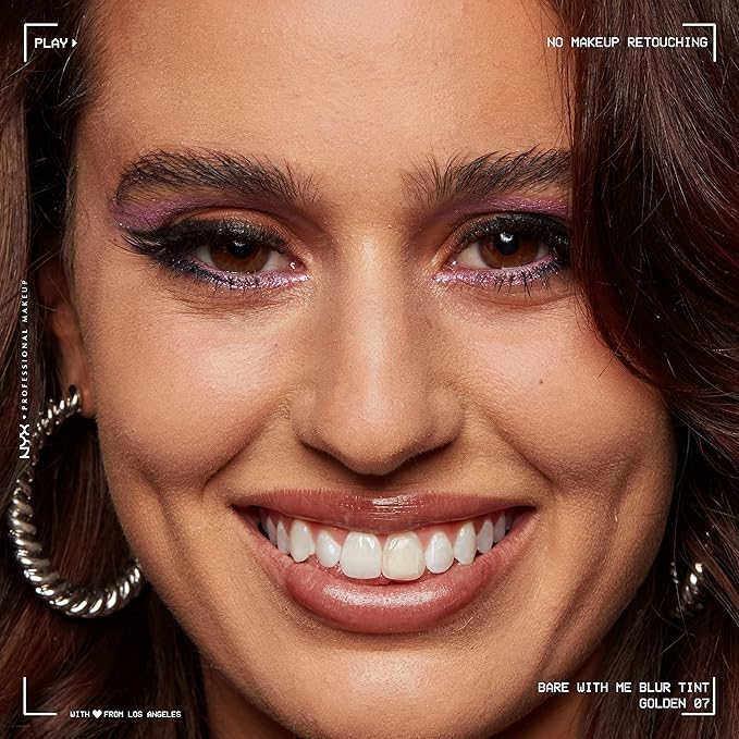 NYX PROFESSIONAL MAKEUP Bare With Me Blur Skin Tint Foundation Make Up with Matcha, Glycerin & Niacinamide - Golden-BrightBean Baby