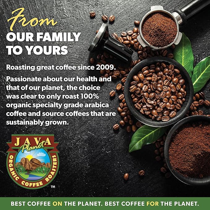 Low Acid Organic Coffee – Whole Bean, Mold-Free & Stomach Friendly by Java Planet, Peruvian Single Origin Decaf Coffee, Medium Dark Roast, Water Process, Smooth Full Flavored, 1LB Bag