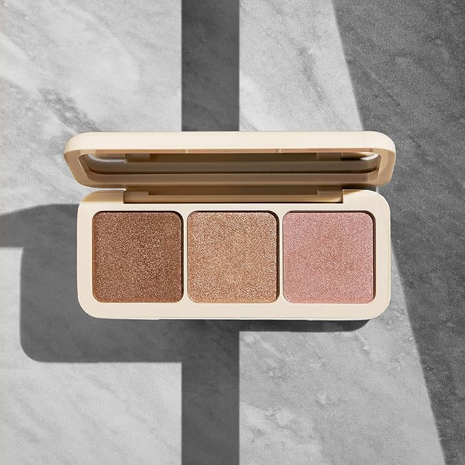 COVER FX Custom Enhancer Highlighter Makeup Palette - Buildable Illuminating Highlight - Use on Eyes, Cheeks and Body - Travel Friendly-BrightBean Baby