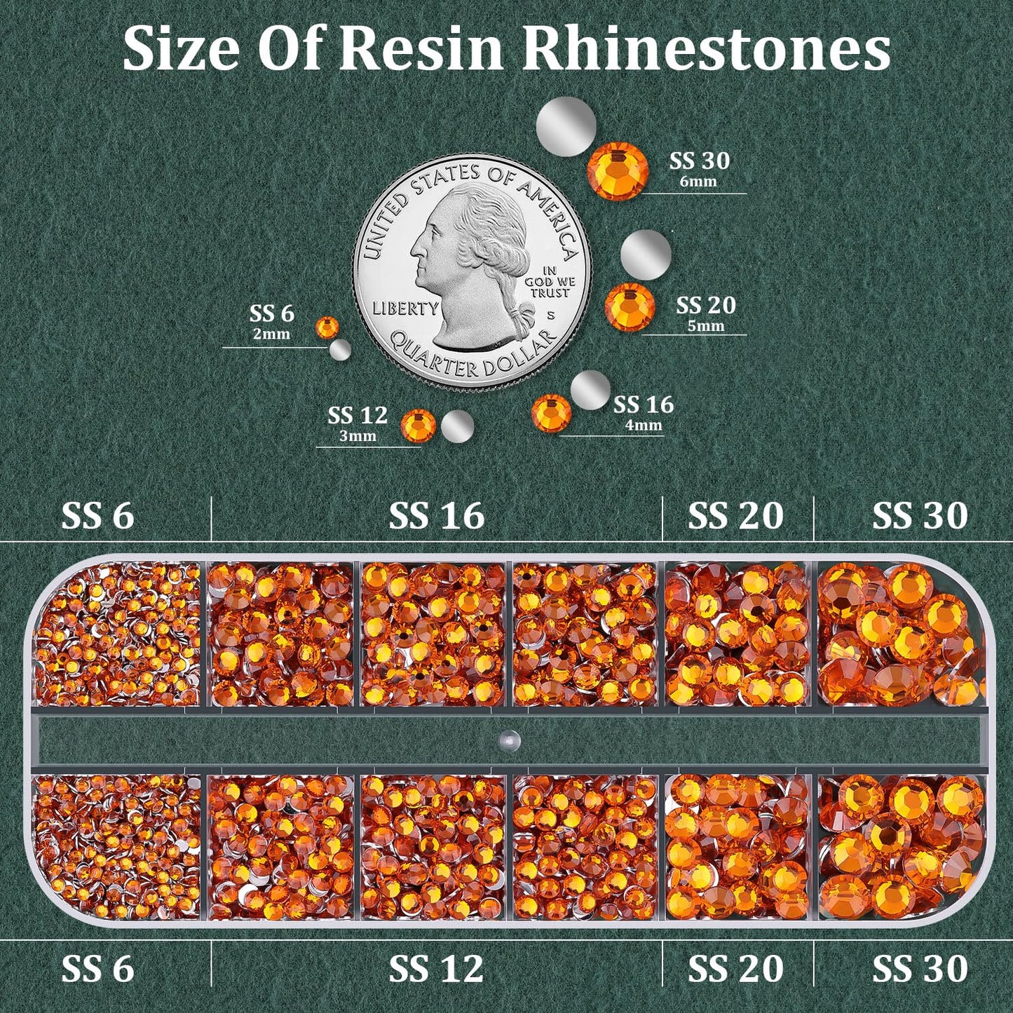 Resin Rhinestones for Crafting with B7000 Jewelry Glue, 1 Box Orange Flatback Crystals with 3Pcs 10ml Glue for Bedazzling Crafts DIY Nail Art Makeup，Non Hotfix Gems for Clothing Shoes-BrightBean Baby