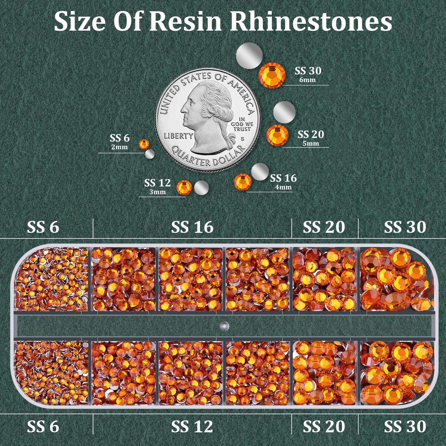 Resin Rhinestones for Crafting with B7000 Jewelry Glue, 1 Box Orange Flatback Crystals with 3Pcs 10ml Glue for Bedazzling Crafts DIY Nail Art Makeup，Non Hotfix Gems for Clothing Shoes-BrightBean Baby