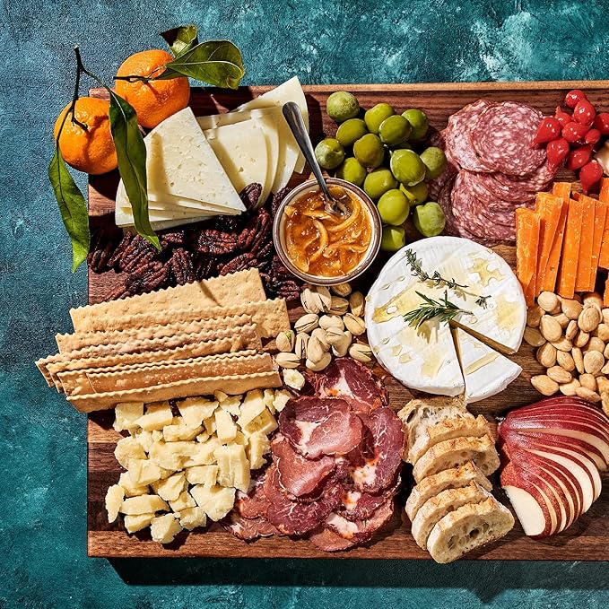 HexClad Large Walnut Cutting Board, Double-Sided with Juice Groove & Recessed Handles, Durable, Scratch-Resistant Hardwood, Great for Chopping, Carving & Serving, 13.75"x19.5"