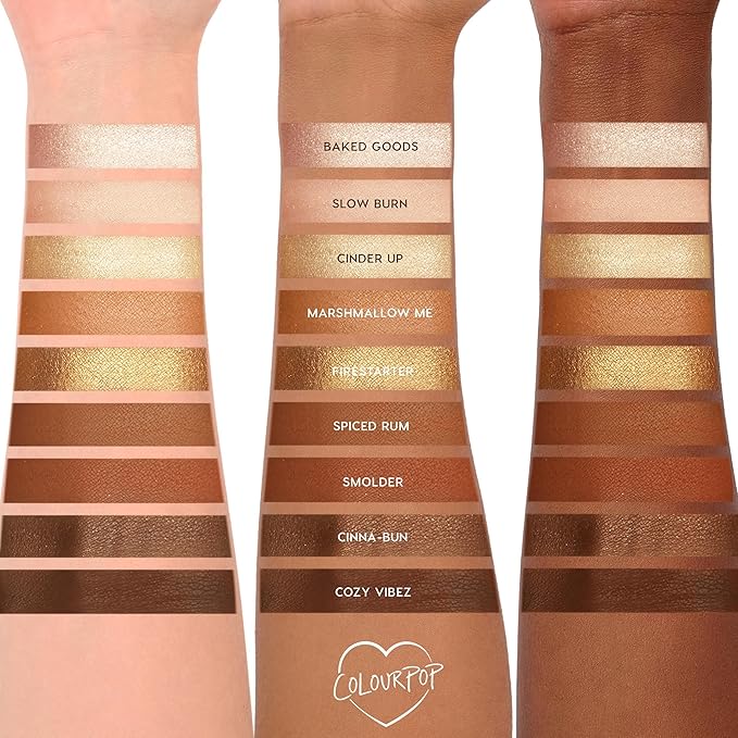 ColourPop Eyeshadow Palette - Eye Makeup Palette with Matte, Metallic, Matte Sparkle & Glitter Finishes - High-Pigment Eye Makeup with a Long-Wearing Formula - Feelin' Toasty (0.3 oz)-BrightBean Baby