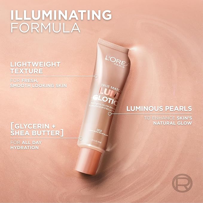 L'Oreal Paris Revitalift 1.5% Pure Hyaluronic Acid Face Serum 1.0 oz + True Match Lumi Glotion Natural Glow Enhancer Lotion, Medium 1.35 fl. oz, 1 kit-BrightBean Baby