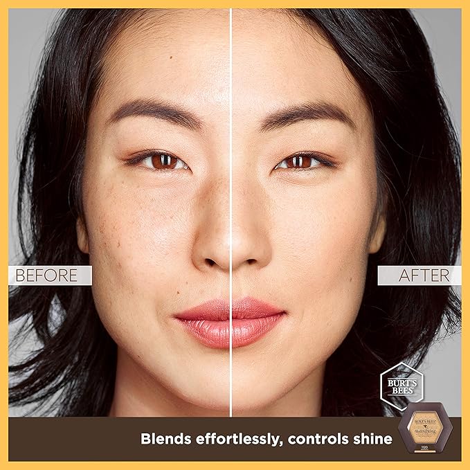 Burts Bees 100% Natural Mattifying Powder Foundation, Nutmeg - 0.3 Ounce (Pack of 2)-BrightBean Baby