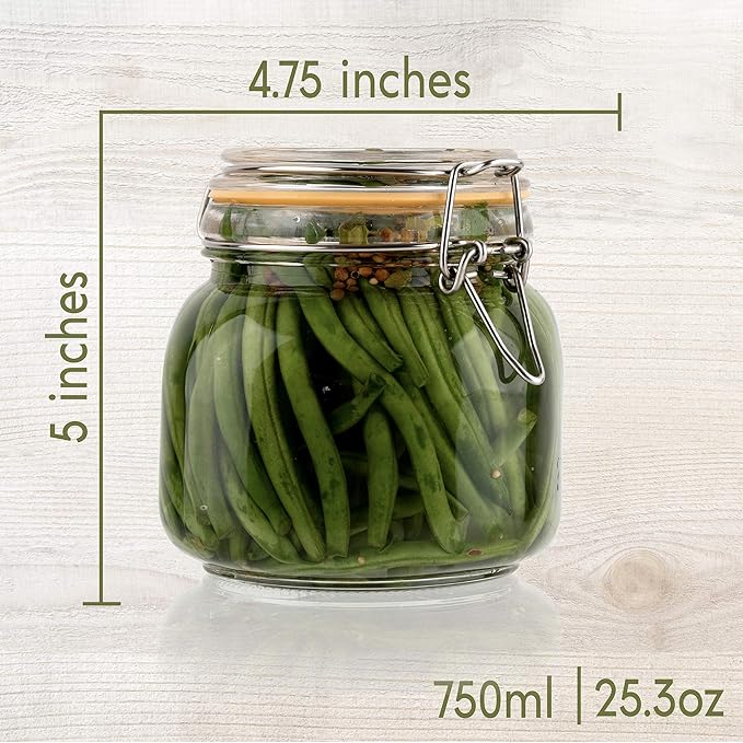 Galashield Glass Jars with Lids 24 oz Food Storage Jars with Airtight Lids Leak Proof Glass Canisters Kitchen Jars